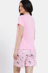 Zivame Joyful Jingles Knit Cotton Shorts Set - Rose Shadow — thumbnail 4